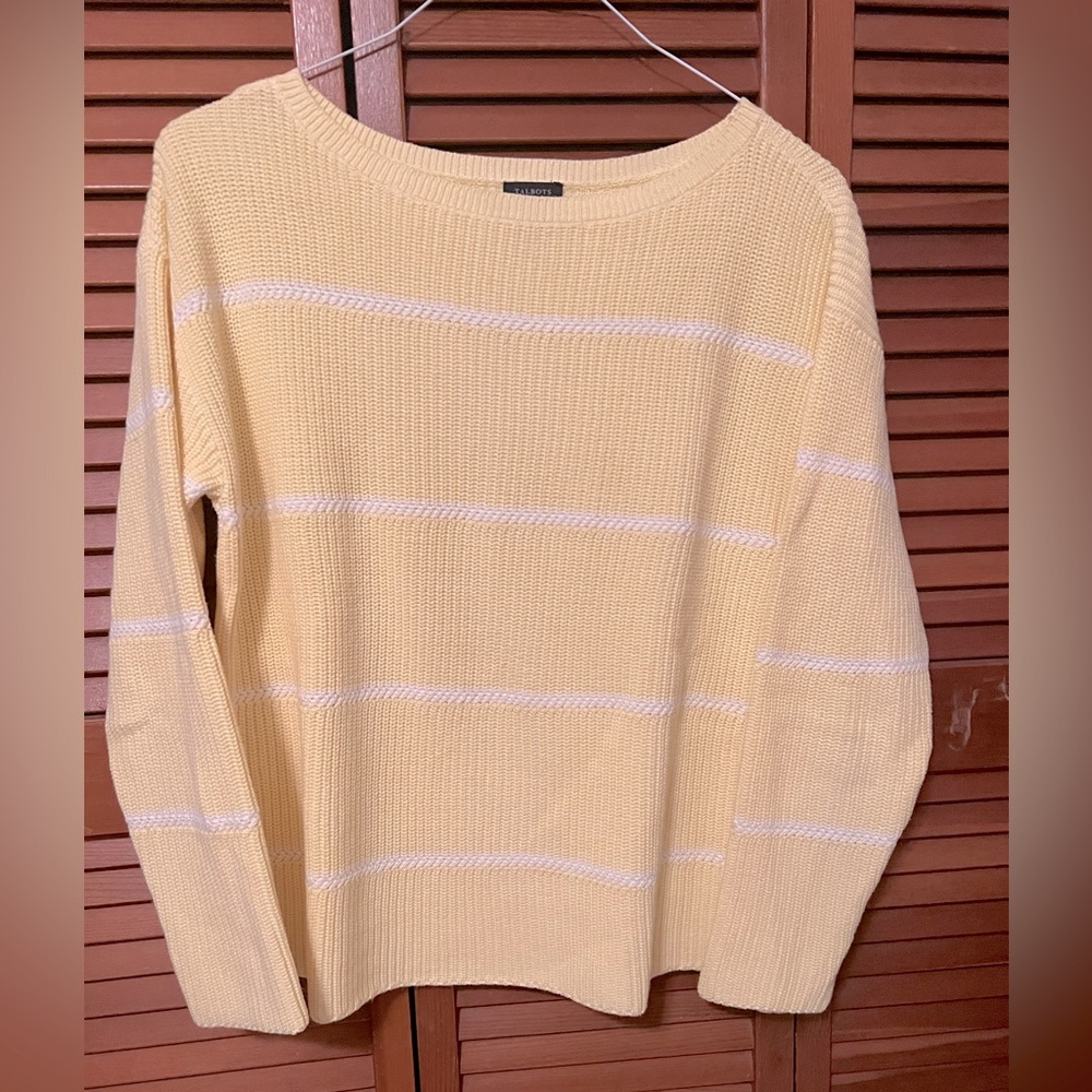 Talbots sweater size M has boatneck, shaker stitch NWOT
